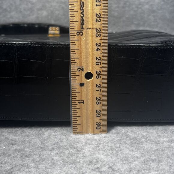 Vintage Crocodile Embossed Leather Top Handle Bag Womens Purse 60s Retro USA‎ - Picture 13 of 16